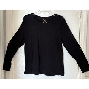 Faded Glory Black Soot Long Sleeve Women's Shirt XL 16-18